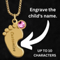 To Our Mom | Personalized Baby Feet Necklace with Birthstone