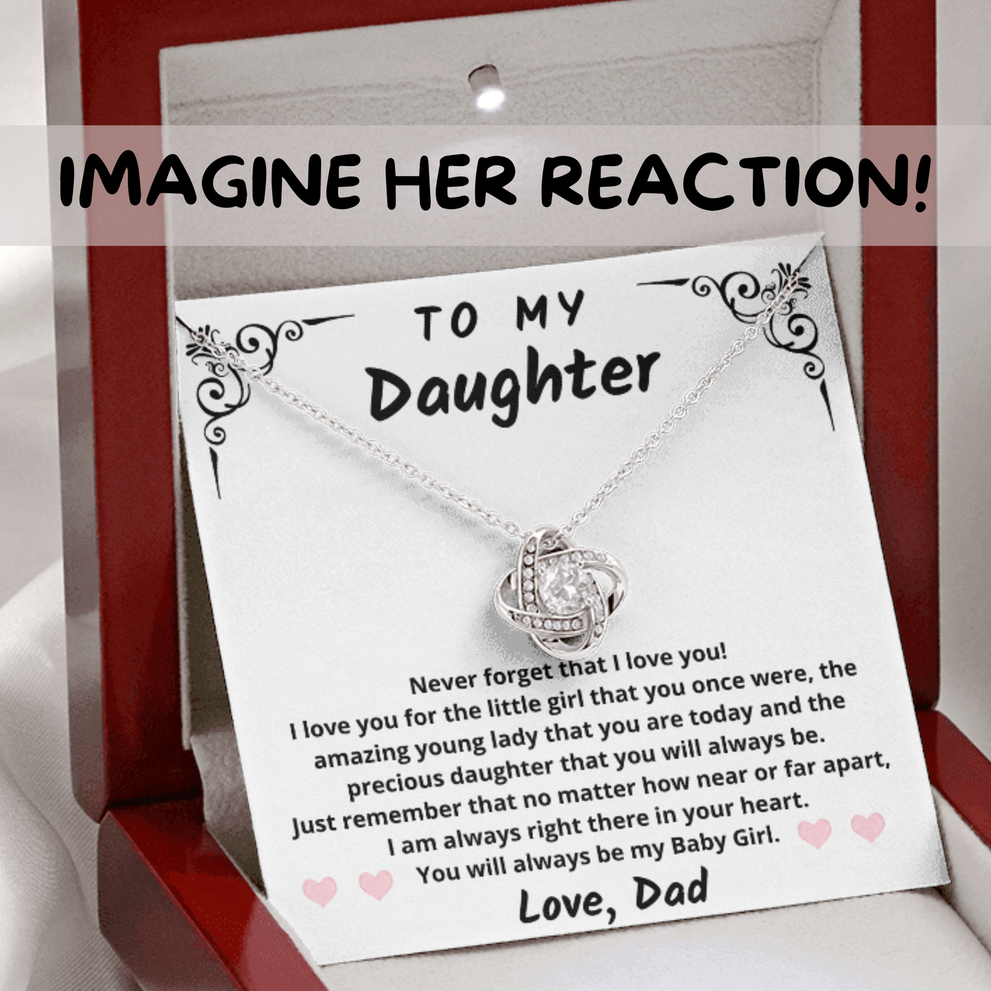 Gift for Daughter From Dad | My Baby Girl | Love Knot