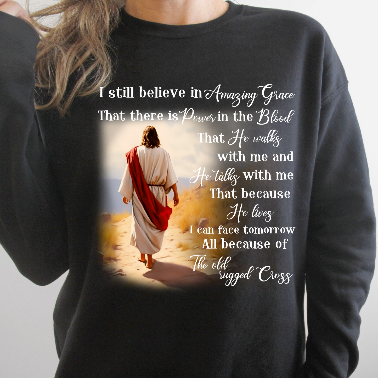 The Old Rugged Cross - Christian Sweatshirt -  Black