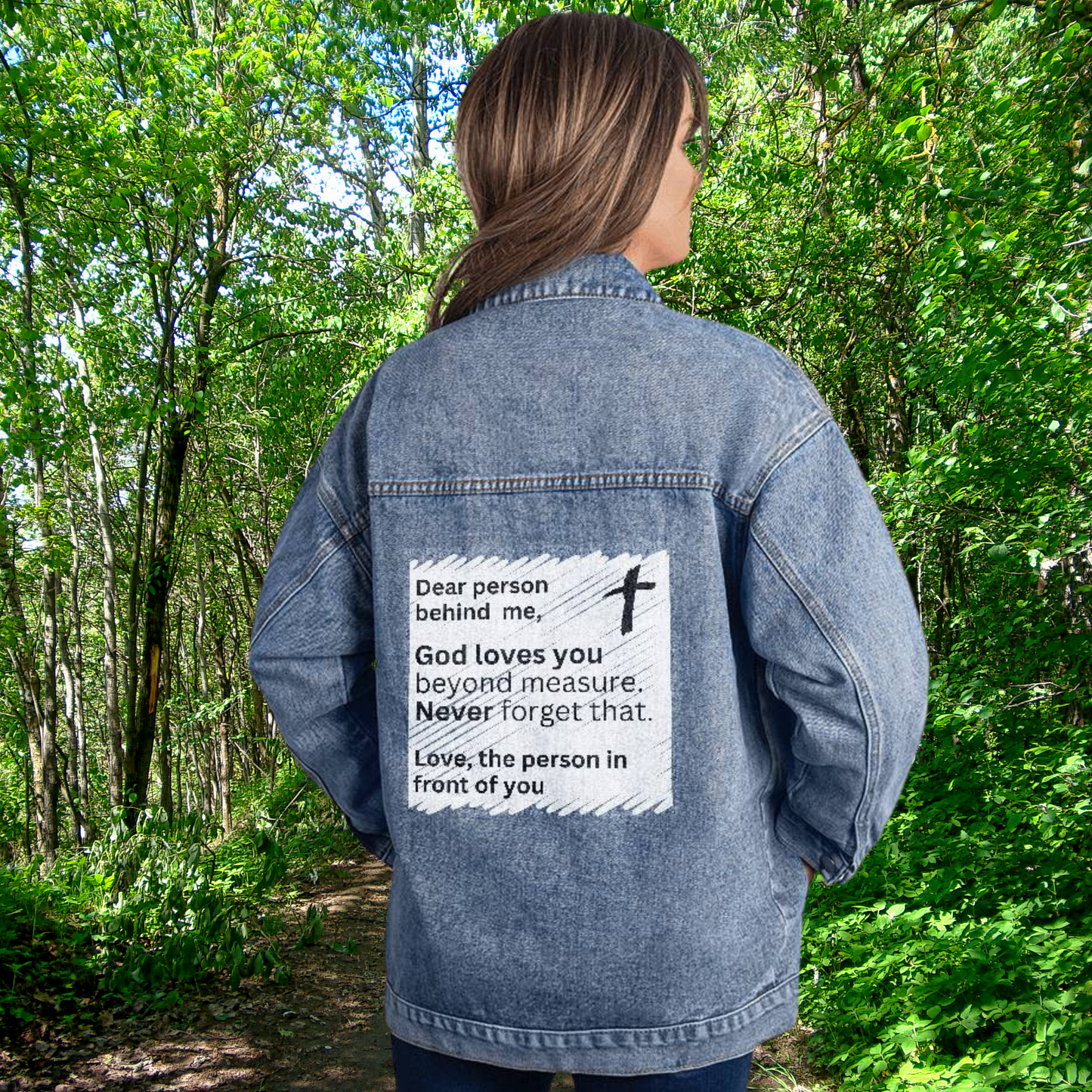 God  Loves You Denim Jacket
