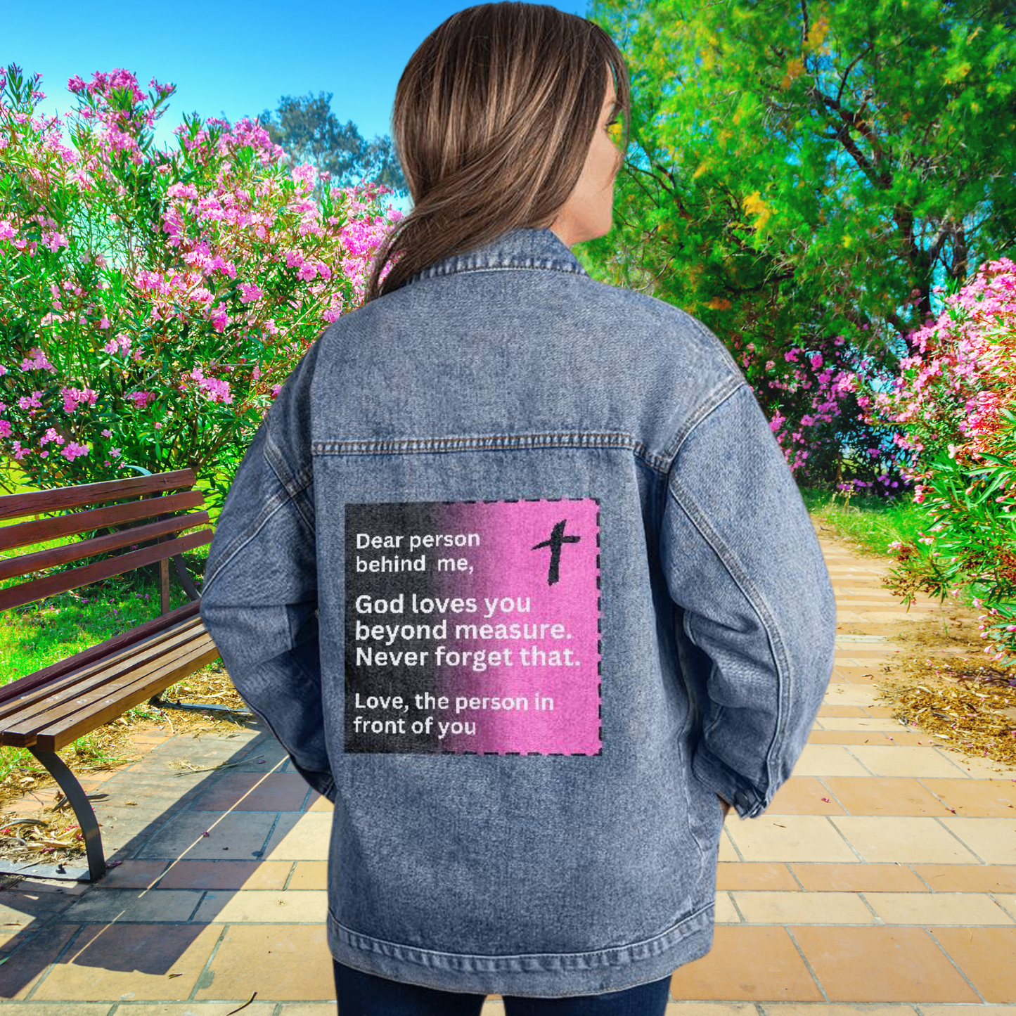 Dear  Person Behind Me - God Loves You - Denim Jacket