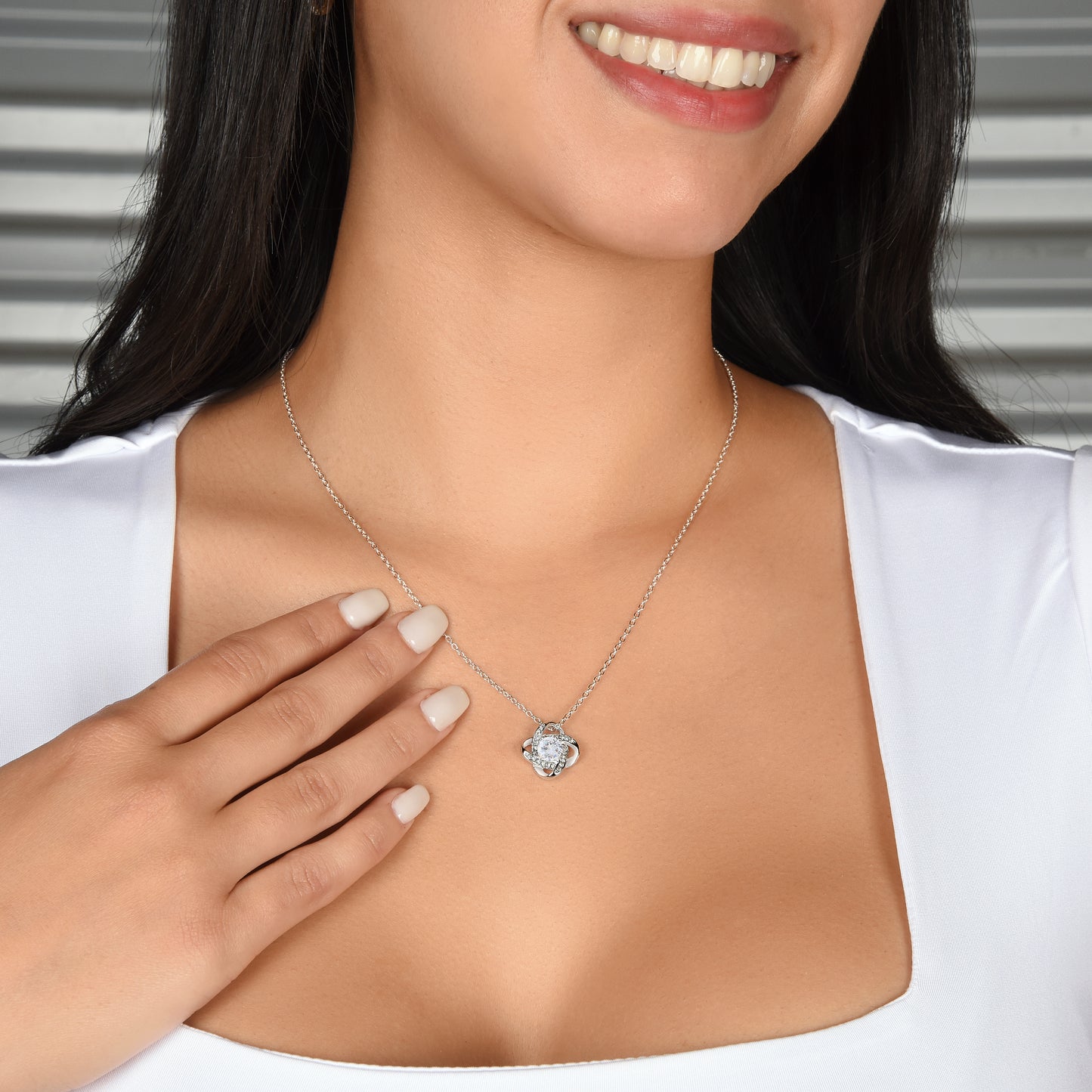 Love Knot Necklace - Premium Cubic Zirconia Crystal