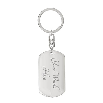 Grandpa Proud Veteran Dog Tag Key Chain