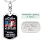 Grandpa Proud Veteran Dog Tag Key Chain