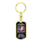 Grandpa Proud Veteran Dog Tag Key Chain
