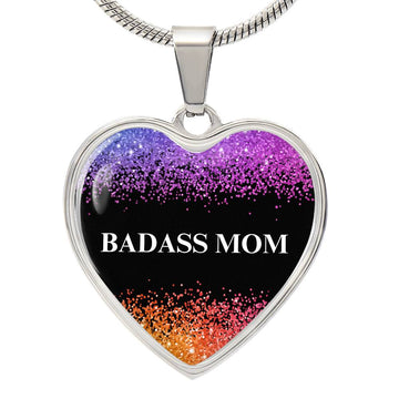 Badass Mom Heart Pendant Necklace