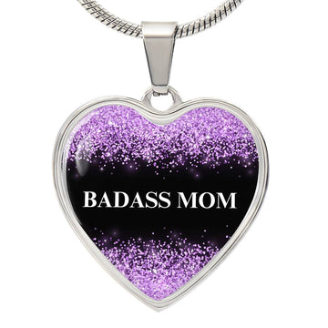 Badass Mom Heart Pendant Necklace