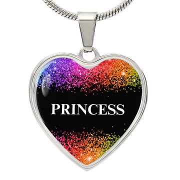 Princess Graphic Heart Pendant Necklace