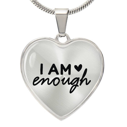 I am Enough Heart Necklace - Engraved