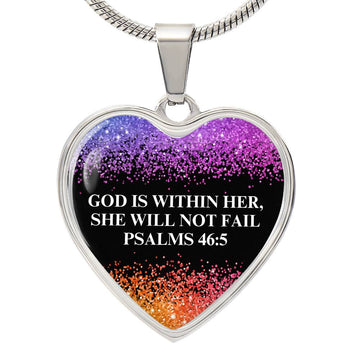 God Is Within Her Engraved Gold Necklace