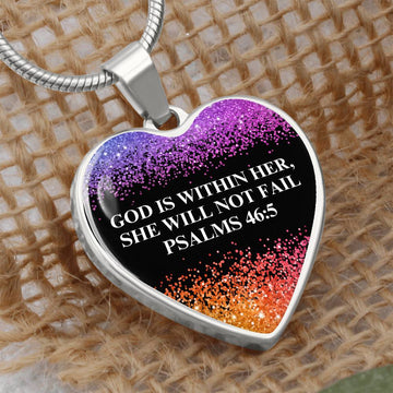 God Is Within Her Engraved Gold Necklace