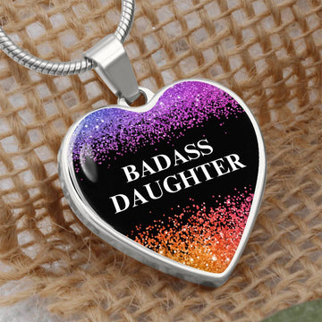 Badass Daughter Heart Pendant Necklace