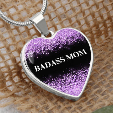 Badass Mom Heart Pendant Necklace