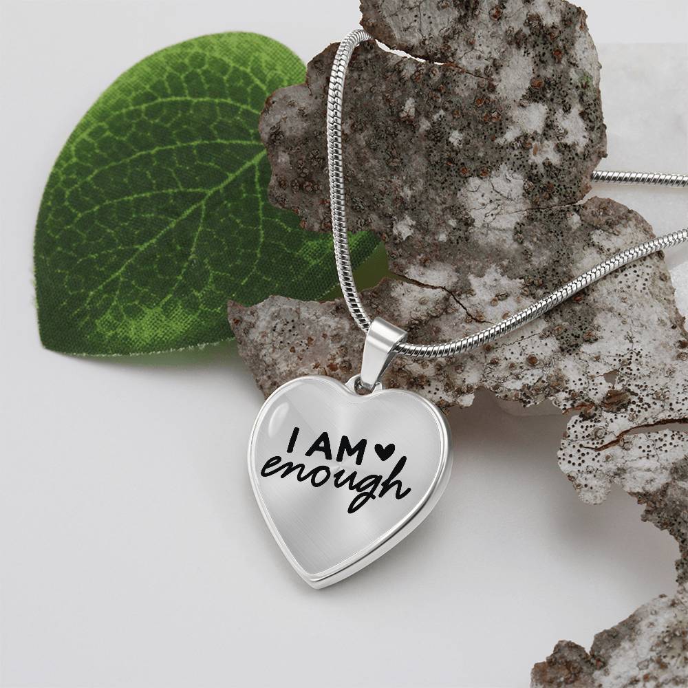 I am Enough Heart Necklace - Engraved