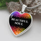 Beautiful Girl Graphic Heart Pendant Necklace