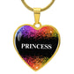 Princess Graphic Heart Pendant Necklace
