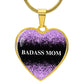 Badass Mom Heart Pendant Necklace