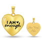 I am Enough Heart Necklace - Engraved