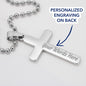 Home of the Free Because of the Brave | Personalized Cross Necklace