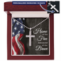 Home of the Free Because of the Brave | Personalized Cross Necklace