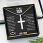 To My Son from Mom - My Little Boy Laser Engraved Cross Necklace