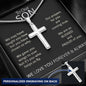 To Our Son Cross Necklace - Proud and Blessed Poem - Engraved