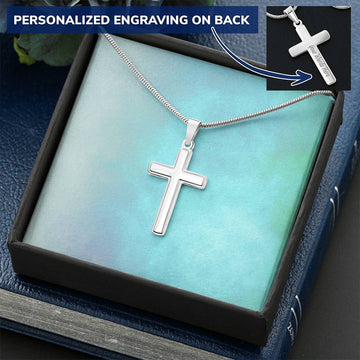 Engraved Cross Necklace