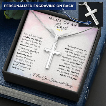 Mama of an Angel | Personalized Laser Engraved Cross