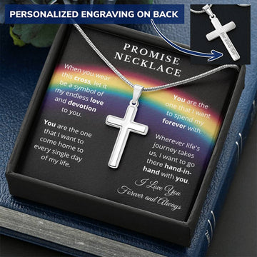Promise Necklace - Engraved Cross Necklace