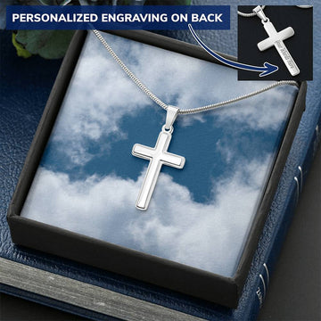 Engraved Cross Necklace