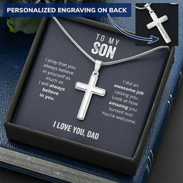 To My Son from Dad - Funny Card Gift - Awesome Job Raising You