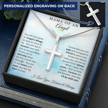 Mama of an Angel | Personalized Laser Engraved Cross