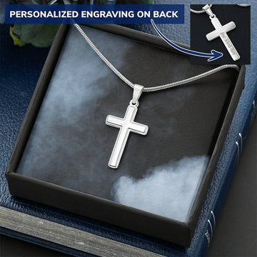 Engraved Cross Necklace