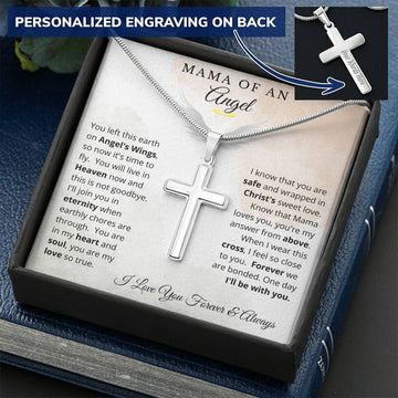 Mama of an Angel | Personalized Laser Engraved Cross