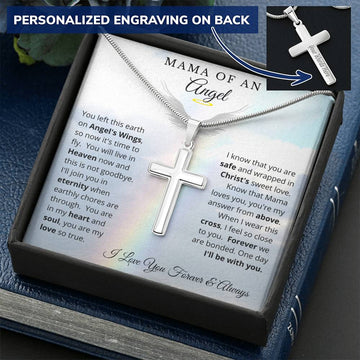 Mama of an Angel | Personalized Laser Engraved Cross