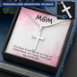 Mom Cross Necklace - Engraved