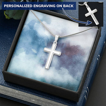 Engraved Cross Necklace