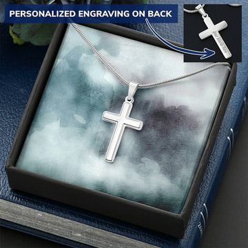 Engraved Cross Necklace