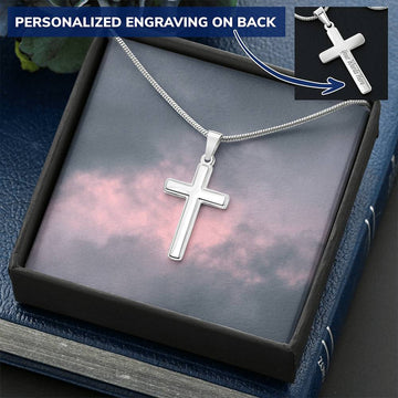 Engraved Cross Necklace