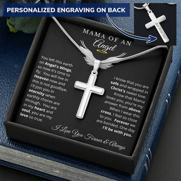 Mama of an Angel | Personalized Laser Engraved Cross