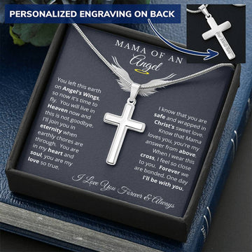 Mama of an Angel | Personalized Laser Engraved Cross