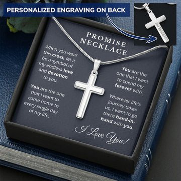 Promise Necklace | Personalized Engraved Cross Necklace