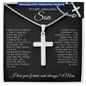 To My Amazing Son - Engraved Cross Necklace
