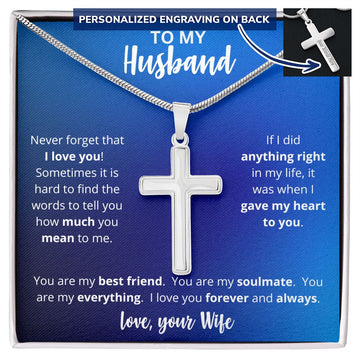 To My Husband | Personalized Cross Necklace