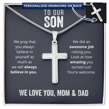 To  Our Son from Mom and Dad - Funny Card - Awesome Job Raising You