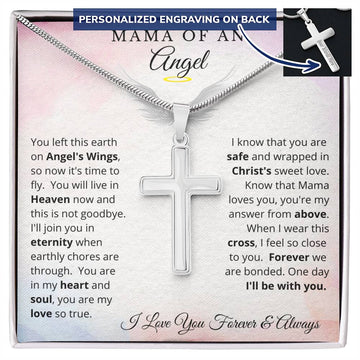 Mama of an Angel | Personalized Laser Engraved Cross