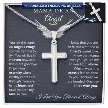 Mama of an Angel | Personalized Laser Engraved Cross