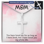Mom Cross Necklace - Engraved