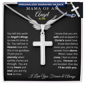 Mama of an Angel | Personalized Laser Engraved Cross