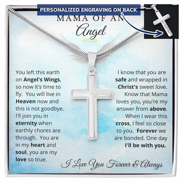 Mama of an Angel | Personalized Laser Engraved Cross